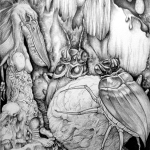 Scarab Temple of Divine, an Exquisite Corpse Collaboratipon by Bernard Dumaine & Janelle McKain